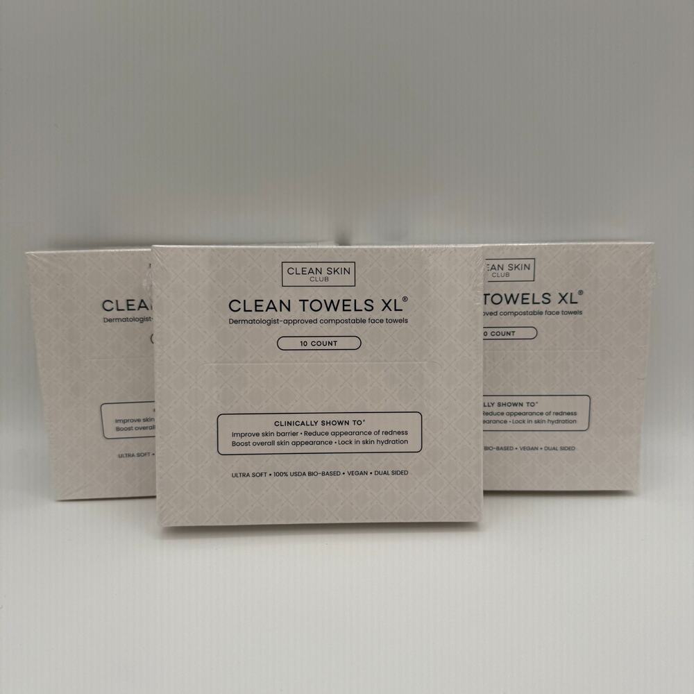 Clean Skin Club Clean Towels Dermatologist Approved Face Towels Bio Based XL 3BX